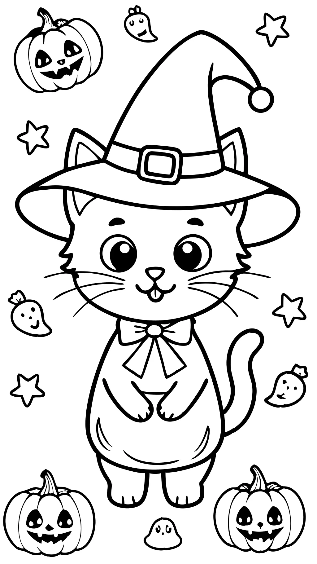 coloriages de minou d’Halloween